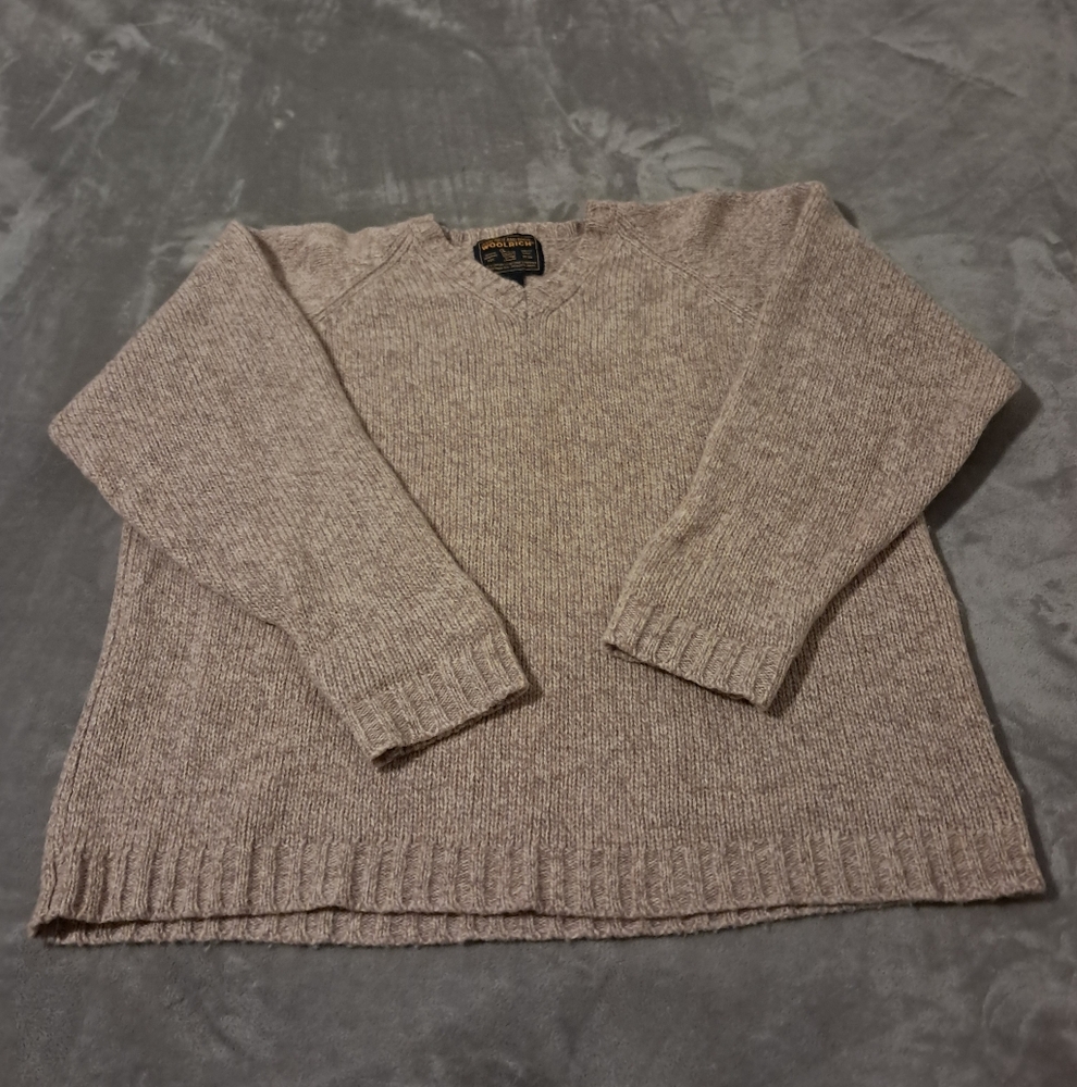 Woolrich Mens Vintage Wool V-neck Pullover Knit Sweater Sz. XL.